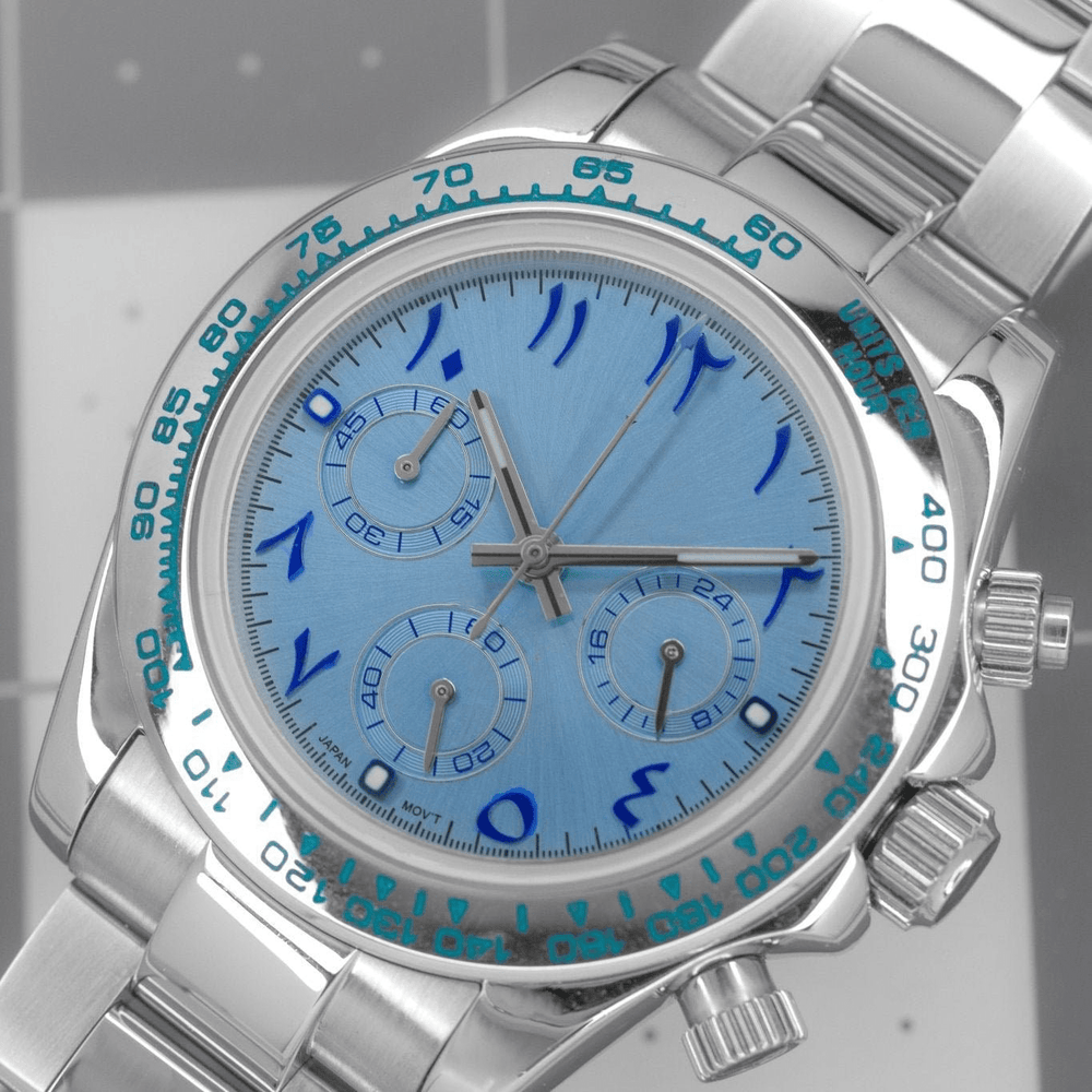 Arabic Blue Chrome Chronograph - Chrono Canada