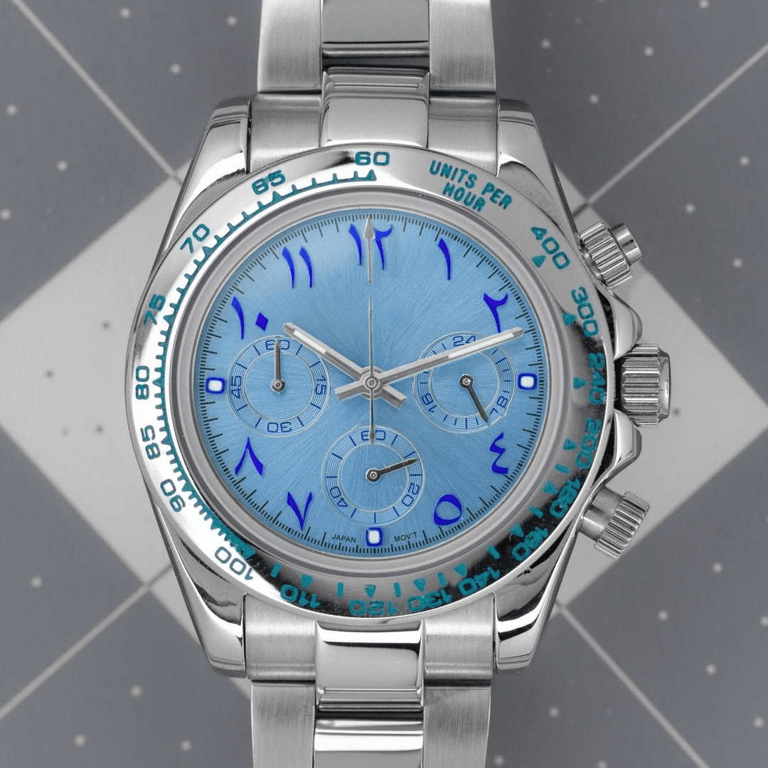 Arabic Blue Chrome Chronograph - Chrono Canada