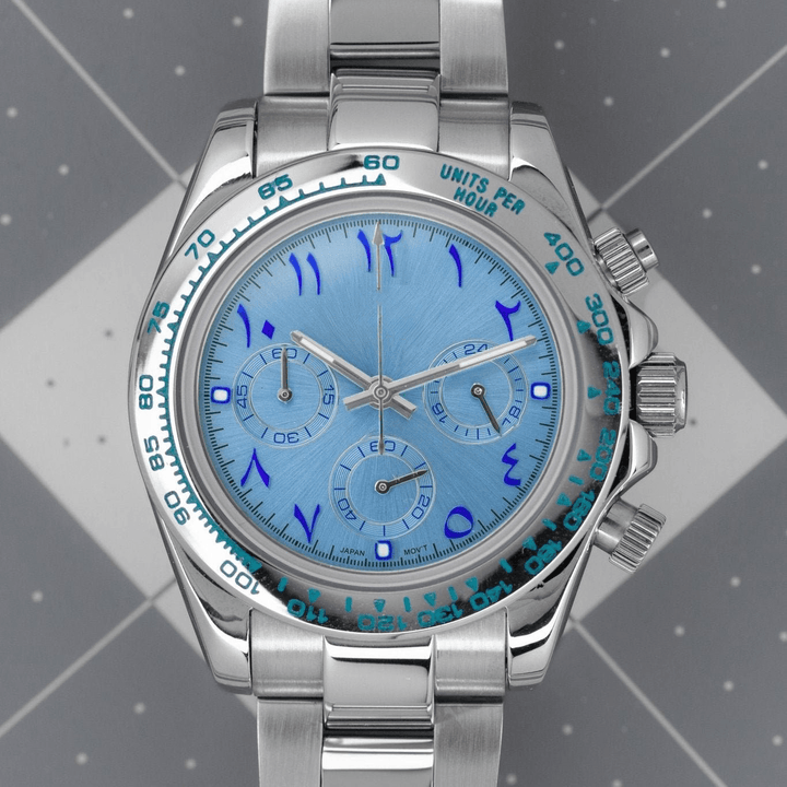 Arabic Blue Chrome Chronograph - Chrono Canada