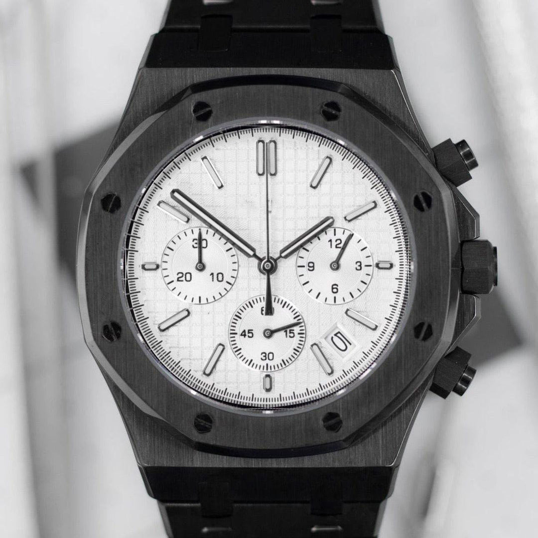 Black Oak Chronograph (White) - Chrono Canada