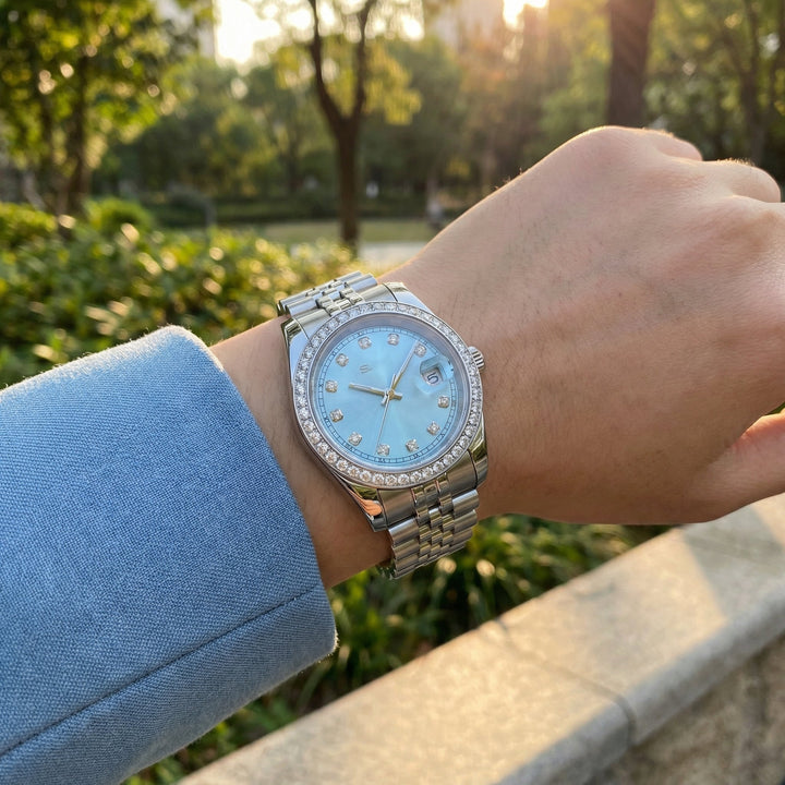 Blue Sunburst Gem DJ (36mm) - Chrono Canada