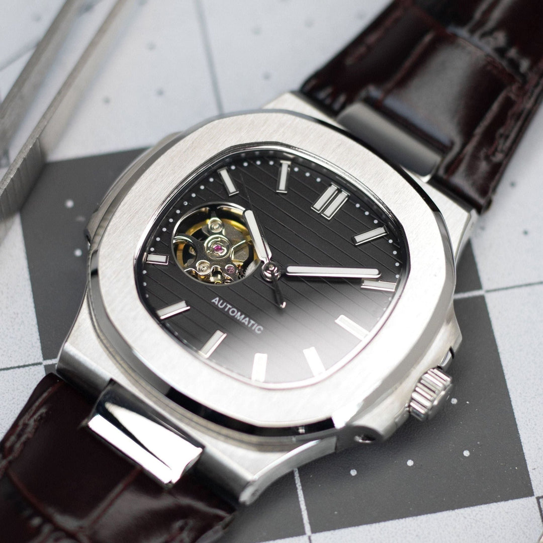 Leather Silver Black Naut - Chrono Canada
