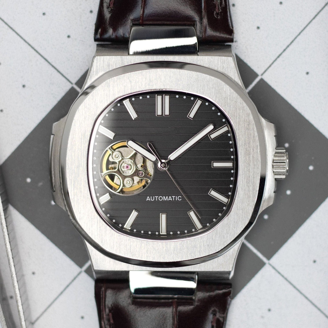 Leather Silver Black Naut - Chrono Canada