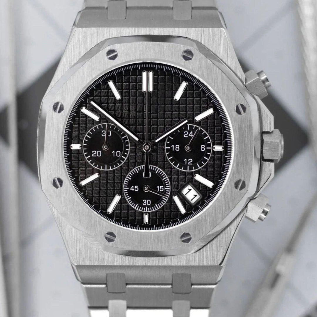 Oak chronograph Black Silver - Chrono Canada
