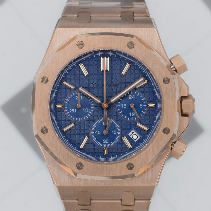 Oak Rose Chronograph Blue - Chrono Canada