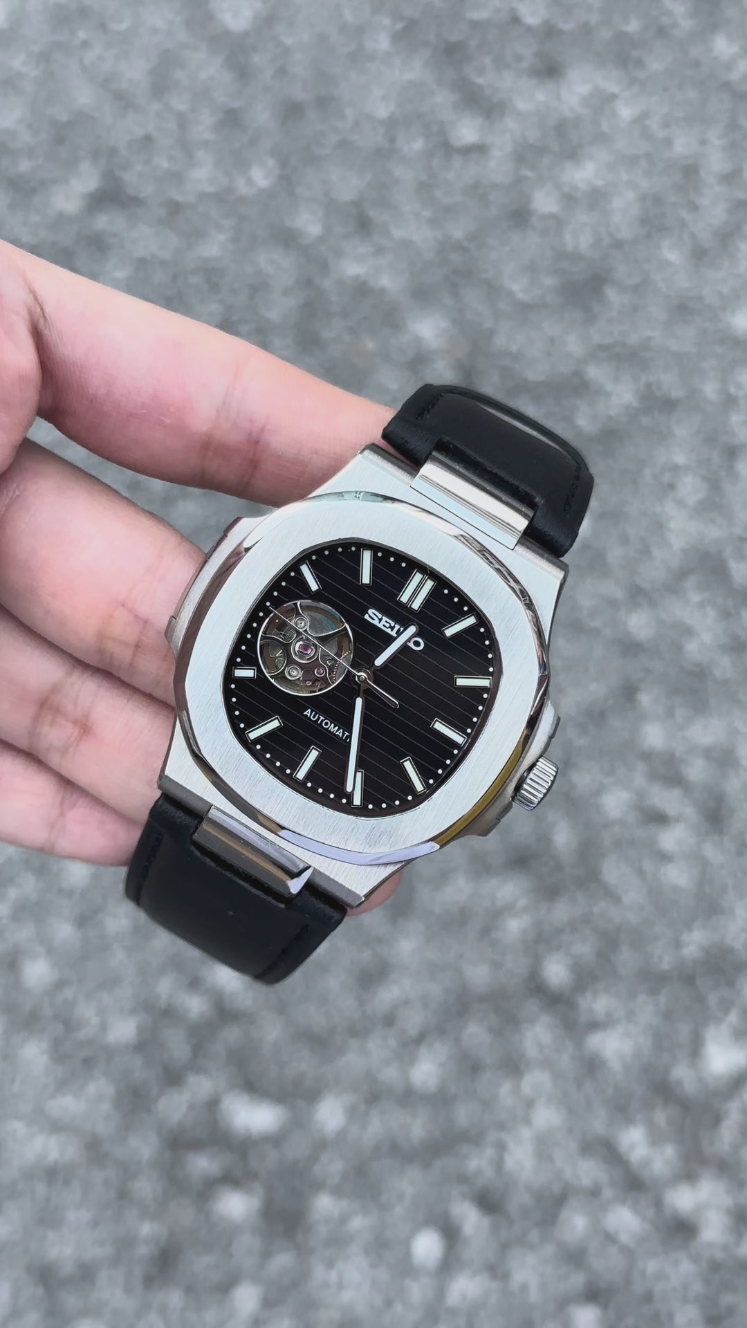 Leather Silver Black Naut