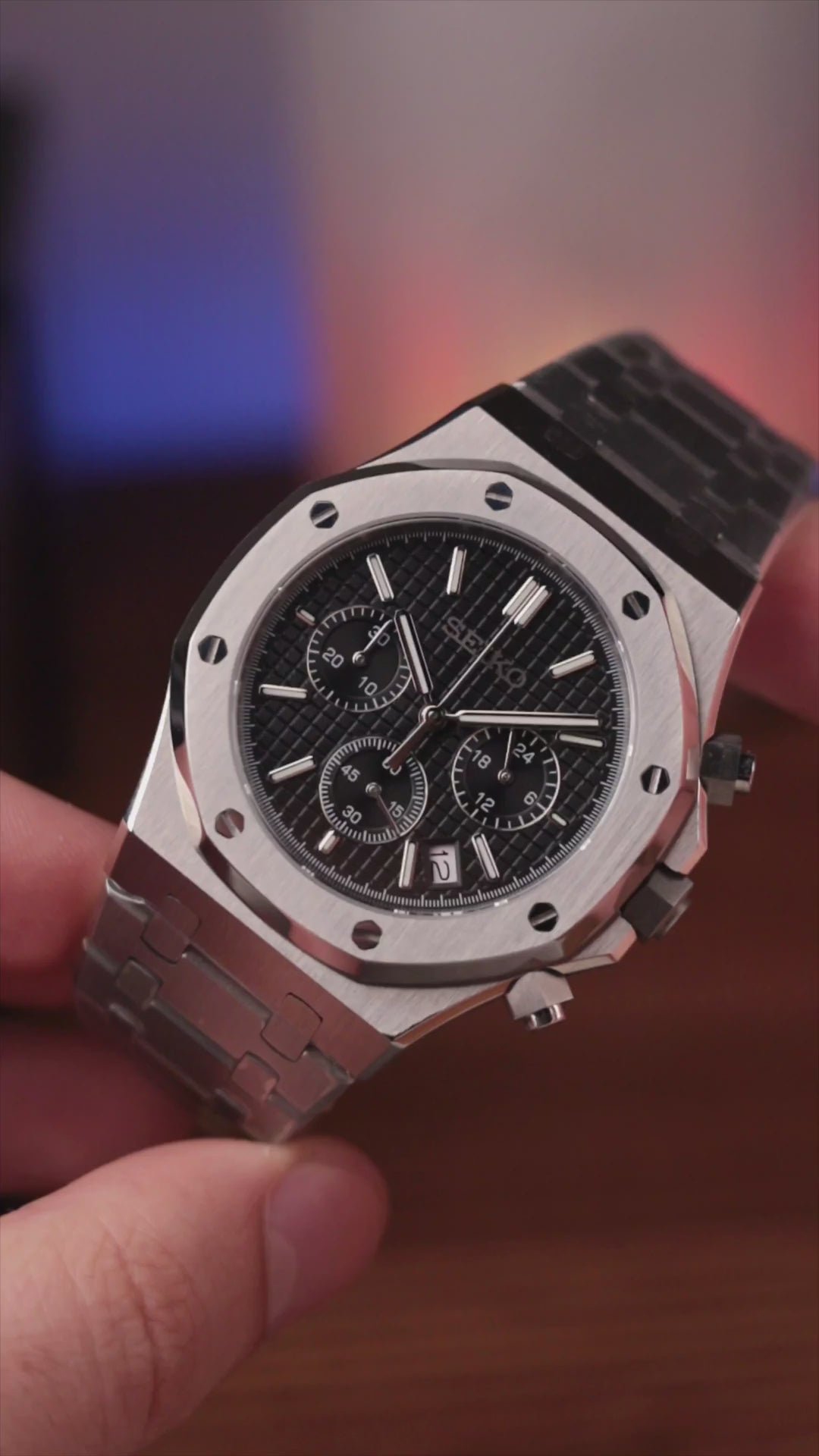 Oak chronograph Black Silver