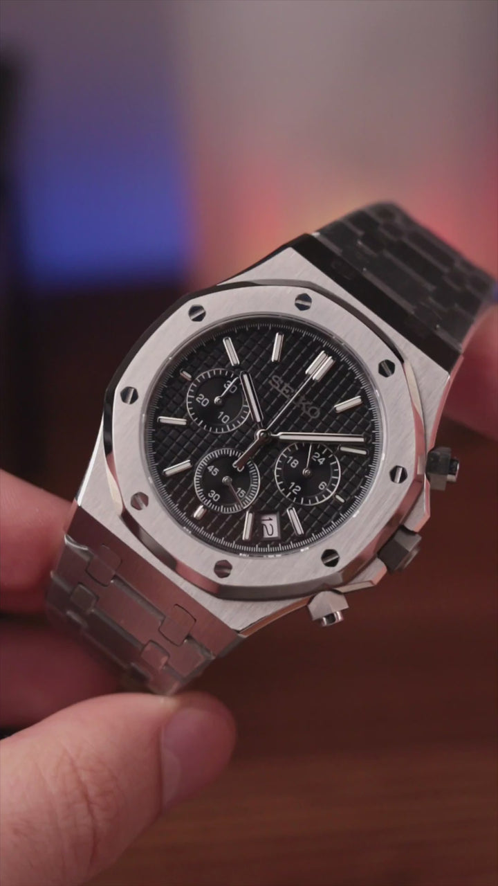 Oak chronograph Black Silver