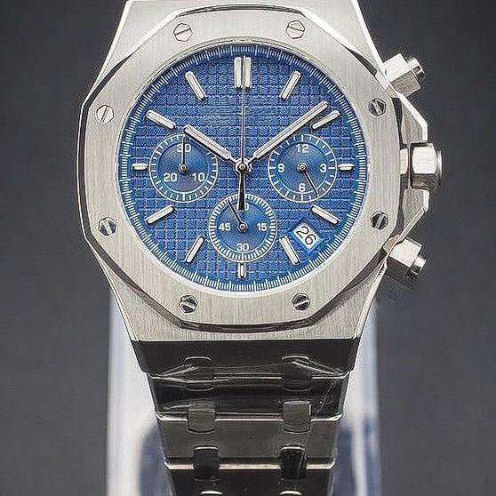 Silver Blue Oak Chronograph - Chrono Canada